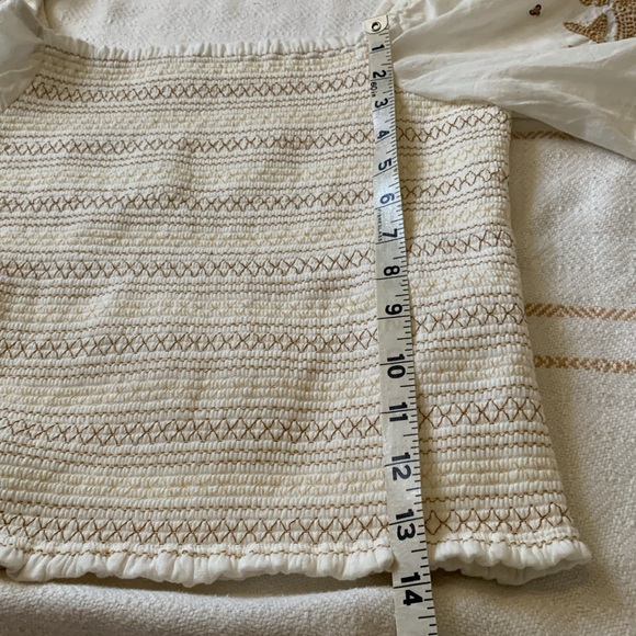 Anthropologie Smocked Embroidered Floral Long Sleeve Blouse Size Small - Picture 14 of 14